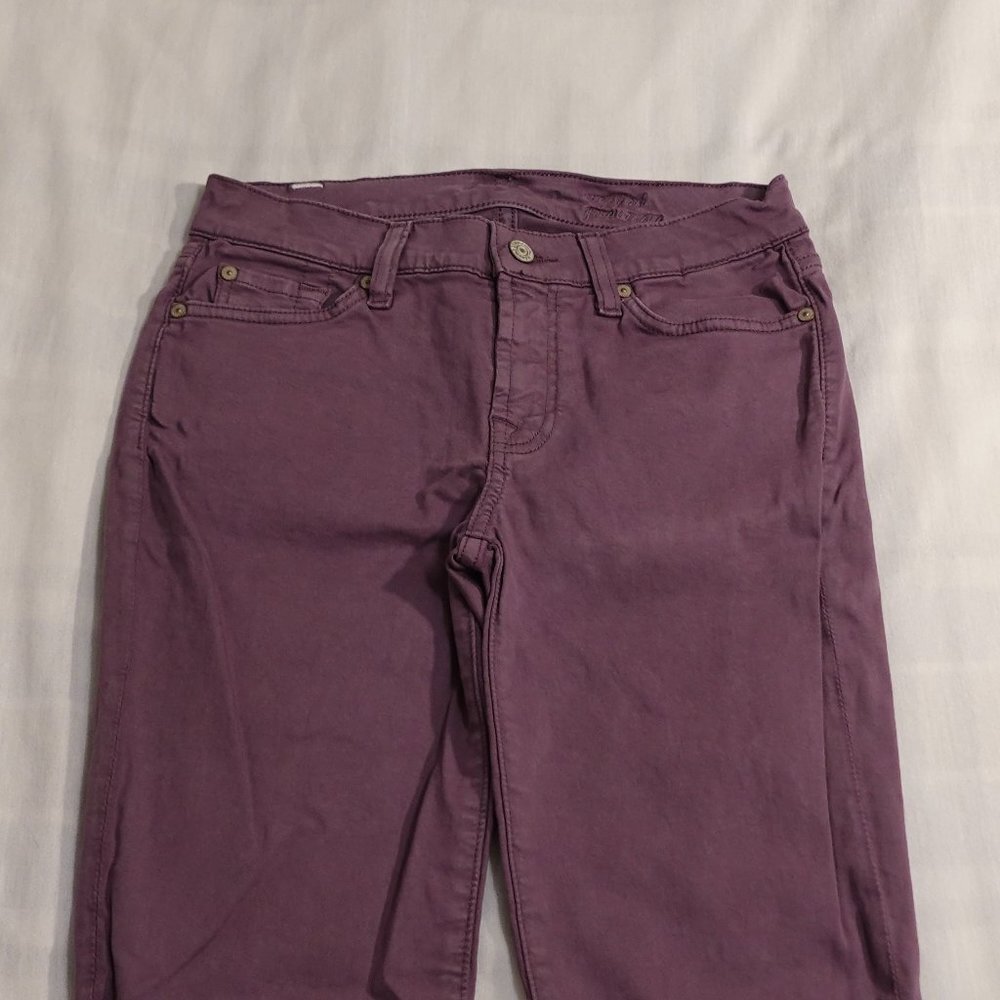 7 for all Mankind Gwenevere cropped women's 27 purple - Picture 2 of 16